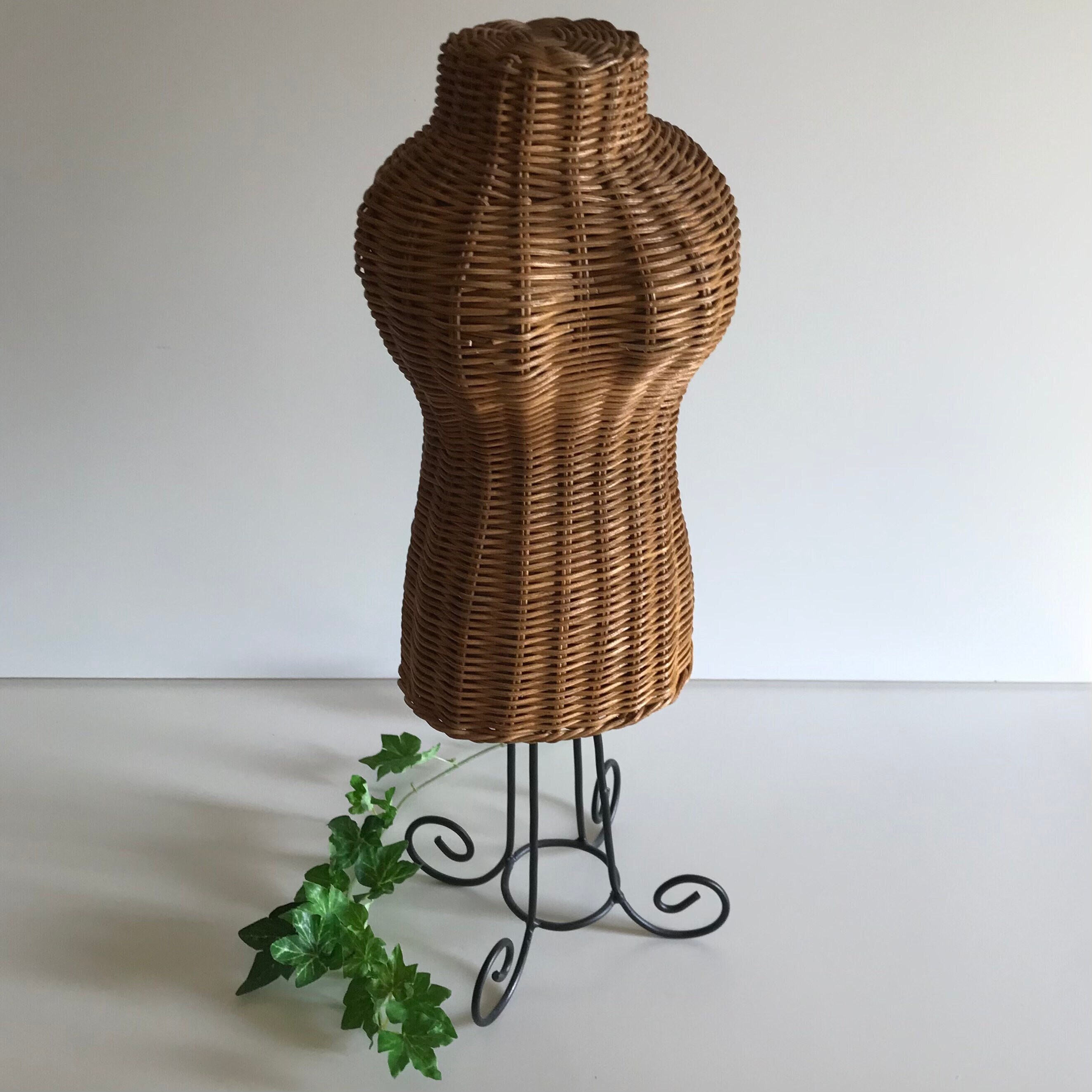 Collectibles Displays Vintage Mini Wicker Dress Form Bracelet Holder