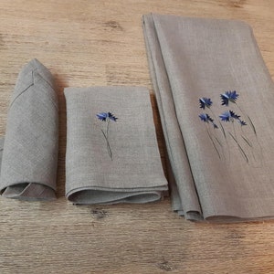 Linen towel set, Linen towel bundle, Powder room set, A set of 2 linen towels and face Wash cloth