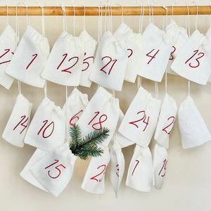 Embroidered Linen Advent Calendar, Advent Calendar to Fill image 4