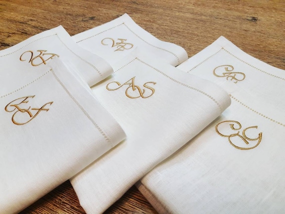 Wedding monogrammed napkins