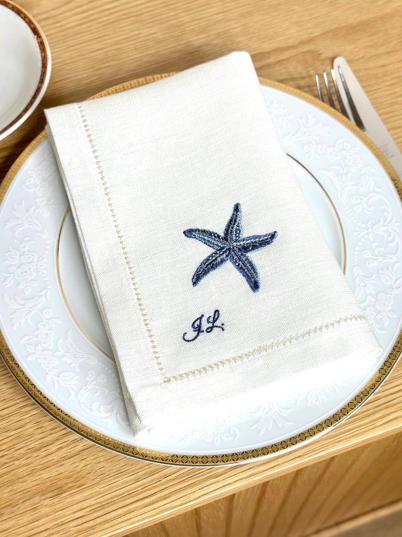 SanpoEmbroidery Linen Napkin - Thumbnail 3