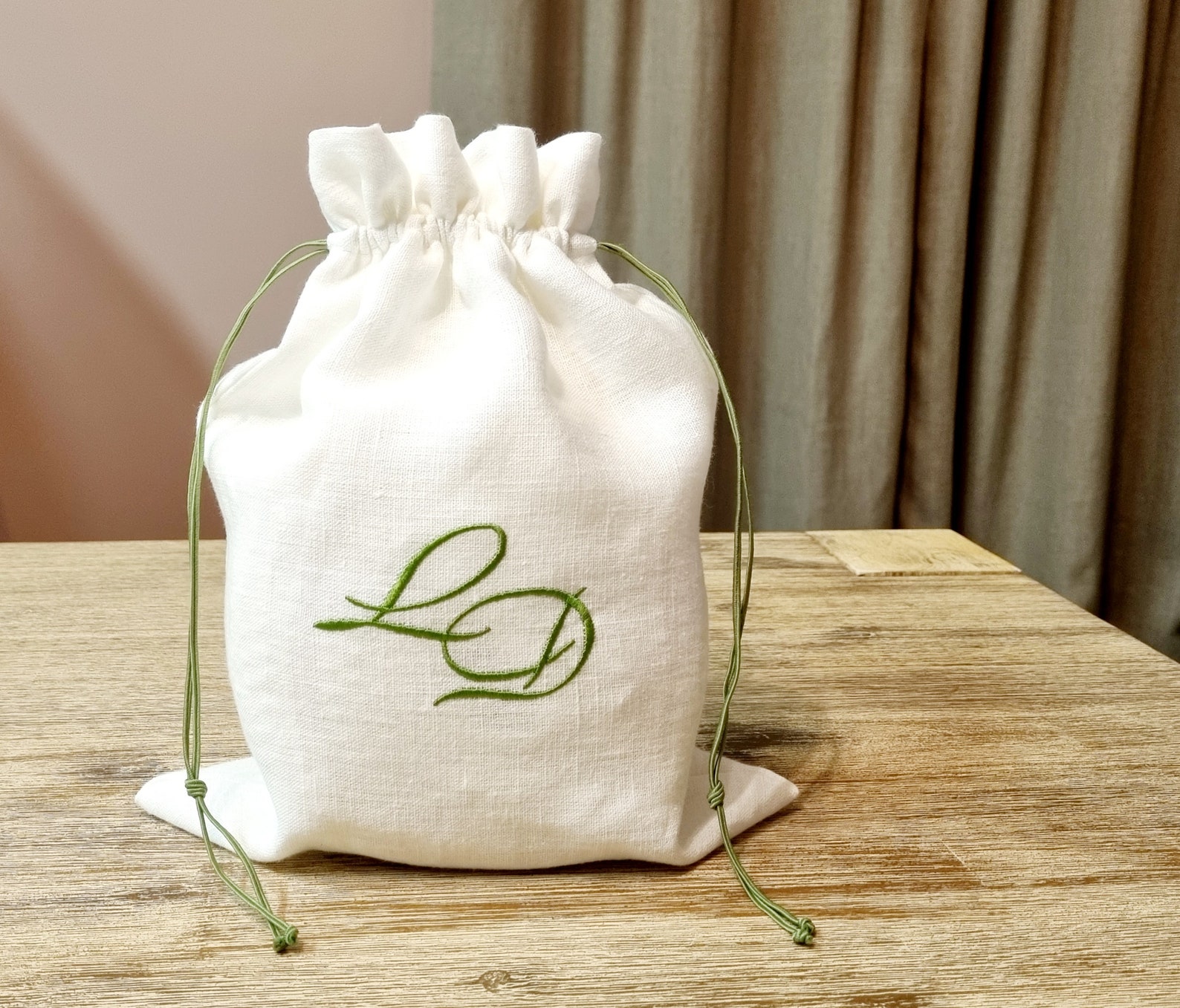 Embroidered Laundry Bag Personalized Drawstring Lingerie Bag Etsy