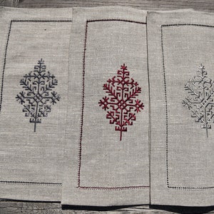 Linen place mat with latvian sign Austras koks embroidery, Latvian symbols, Gift for latvian, Austras tree image 1