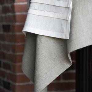 White Linen Table Runner: Hemstitch Decorative Folds