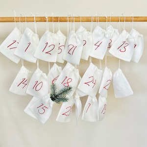 Embroidered Linen Advent Calendar, Advent Calendar to Fill image 5