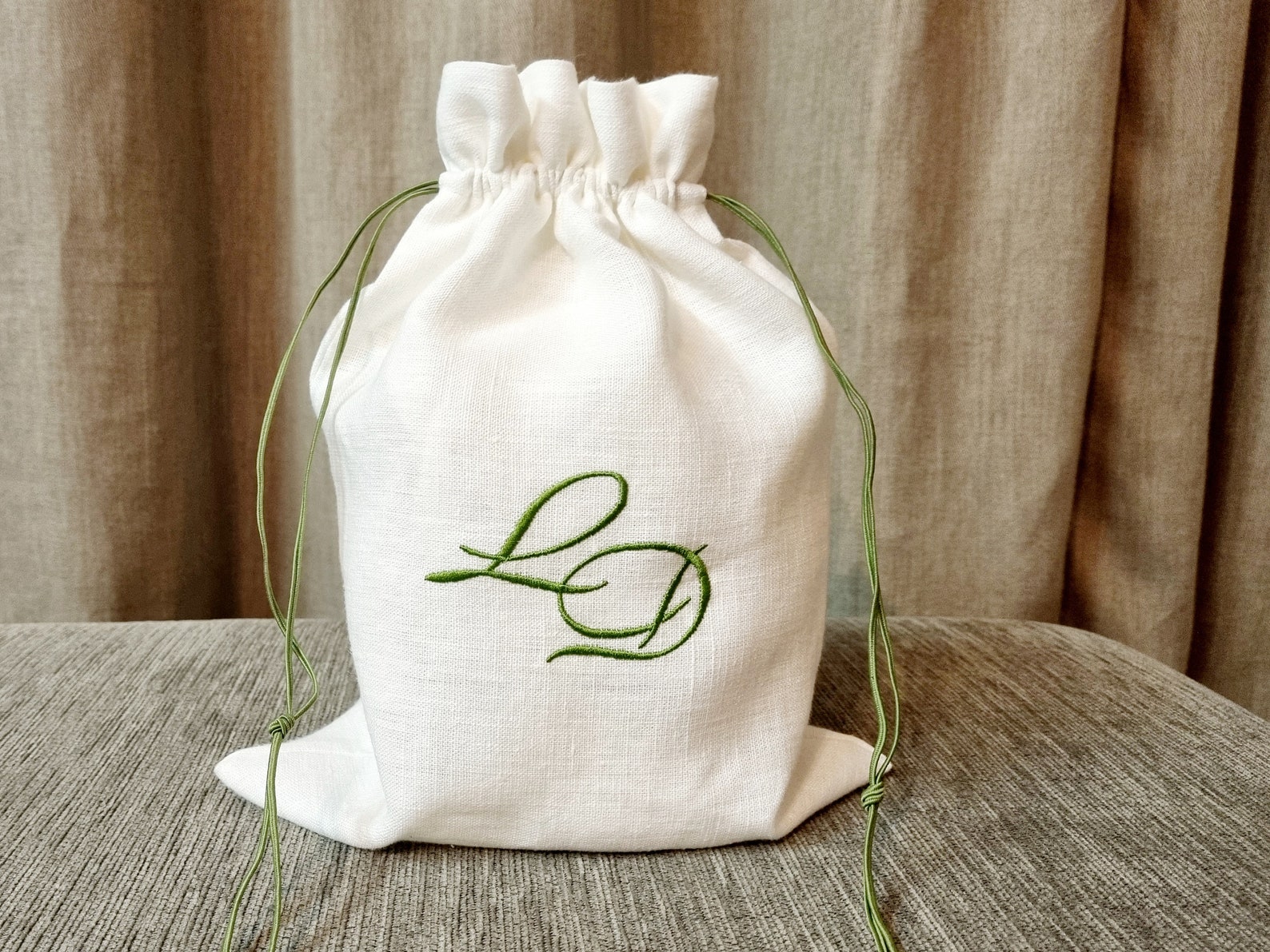 Embroidered Laundry Bag Personalized Drawstring Lingerie Bag Etsy