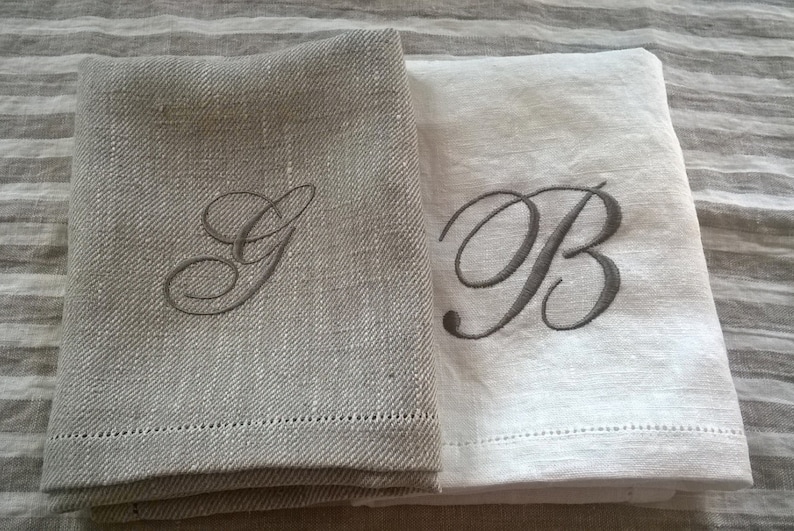 Monogrammed Linen Hand Towels - Thumbnail 4