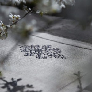 Linen place mat with latvian sign Austras koks embroidery, Latvian symbols, Gift for latvian, Austras tree image 3