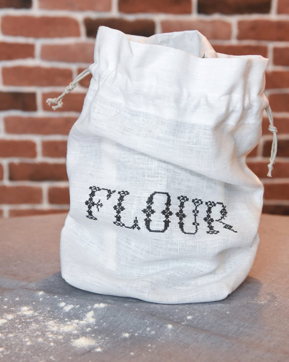 Flour storage bag Embroidered linen flour bag Miltu maiss Etsy