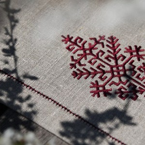 Linen place mat with latvian sign Austras koks embroidery, Latvian symbols, Gift for latvian, Austras tree image 2
