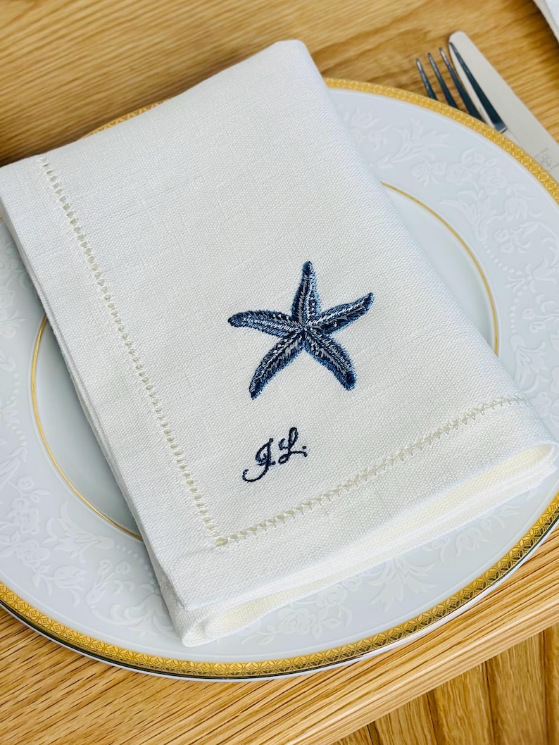 SanpoEmbroidery Linen Napkin - Thumbnail 4