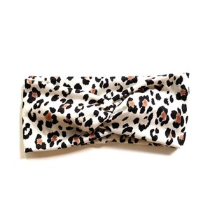 Leopard Stretchy Twist Headband, Turban Headband, Women’s Wide Headband, Work Out Headband, Headwrap