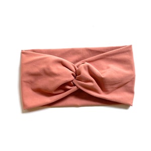Coral Stretchy Turban Headband, Women’s Wide Headband, Work Out Headband, Headwrap