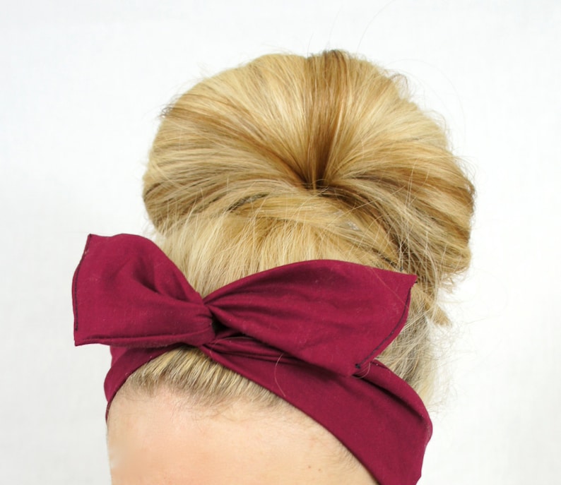 Wine Boho Wire Headband Burgundy Headband Dolly Bow Etsy