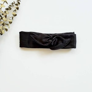 Black Satin Wire Headband, Dolly Bow Headband, Women&#39;s Headband, Baby Headband