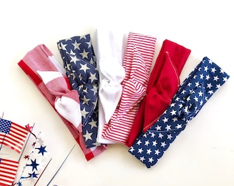 I Love America Patriotic Headband, Boho Headband, Women's Headband, Baby Headband, American Flag Headband