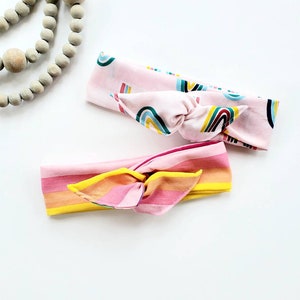 Rainbow Love Twist Headband Set, Dolly Bow Headband, Women&#39;s Headband, Baby Headband