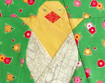 Hatching Chick Foundation Paper Pieced Quilt Block Pattern PDF