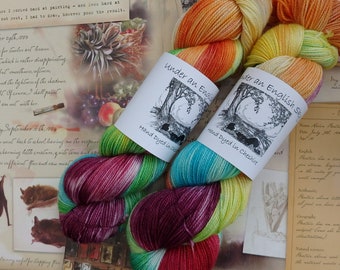 Christmas Baubles- Hand Dyed Yarn - Fingering/Sock Weight. Verigated 4-ply Rainbow Indie Dyed Knitting Yarn