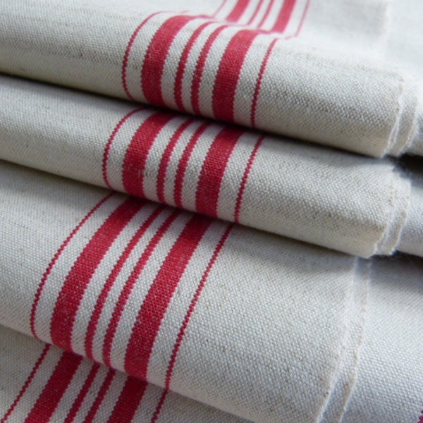 unused antique bright linen Roll deficiency cloth "for BUDGET DEFICIENCY bright red selvedge" beer garden tablecloth size: 35.43" x 2.65Yard