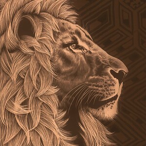 Lux - Lion Art Print (patterned)