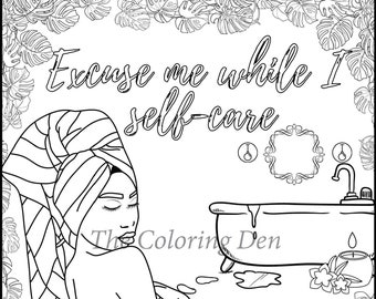 Self Care Coloring | Etsy