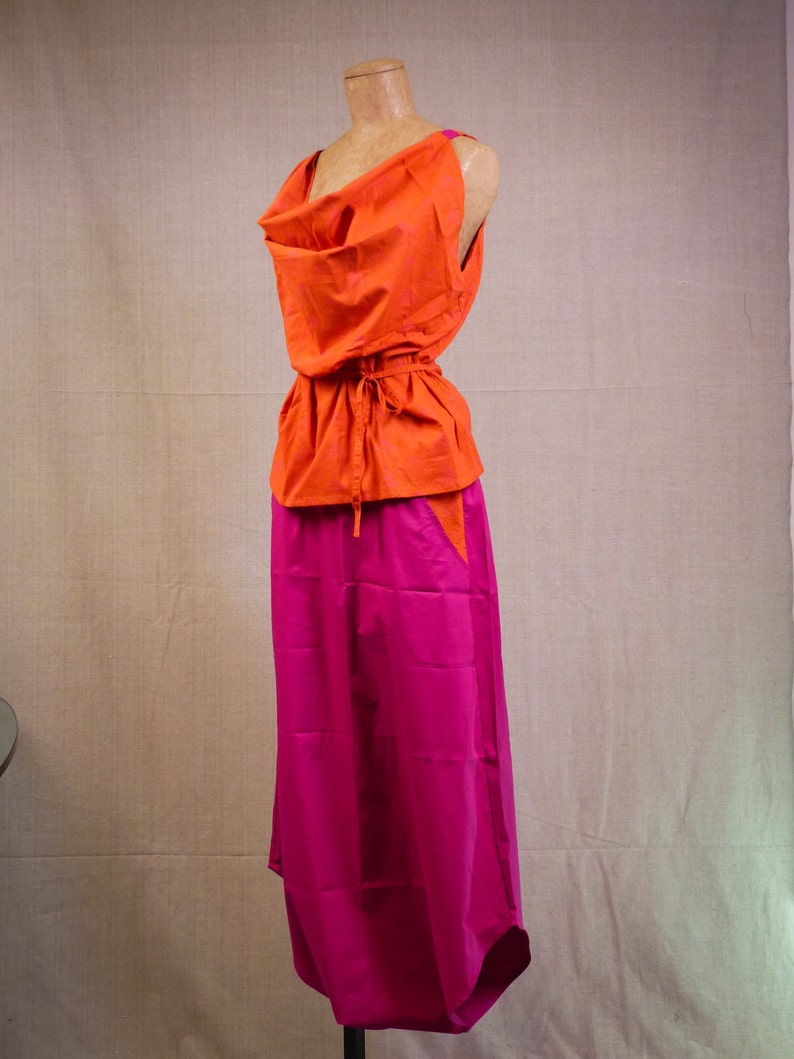 Artist Pant Skirt/pant Unic Pattern Orange/pink Printed - Etsy