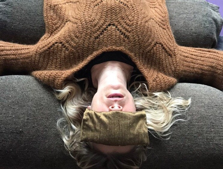 Masque Coussin de Relaxation Pour Les Yeux - Shavasana Yoga en Coton et Soie Rempli Lavande