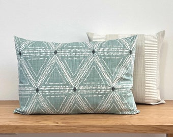 1 cushion cover TARA sage green green pale green mint Scandinavian geometric graphic country house style cushion cover