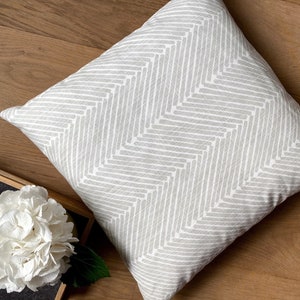 Cushion cover GRIFF pale ivory white herringbone scandinavian geometric graphic linen texture cottage cushion sofa cushion throw pillow