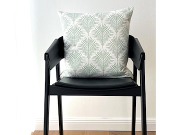 Funda de cojín Palmetto, pistacho, limón, verde, estampado pastel, cojín de sofá, cojín decorativo, estilo rural escandinavo, 40x40, 50x50, 60x60 cm