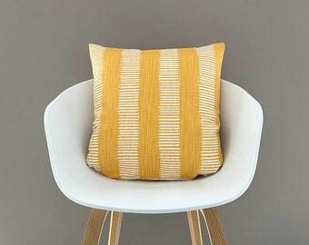 Cushion cover DASHE golden yellow white stripes striped Scandinavian waves country house style graphic cushion sofa cushion decorative cushion terrace