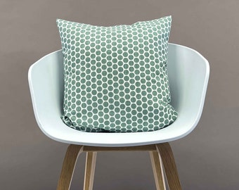 PACO cushion cover, sage green, pale green, mint, polka dots, country style, Scandinavian, linen look, sofa cushion, decorative cushion, cushion cover