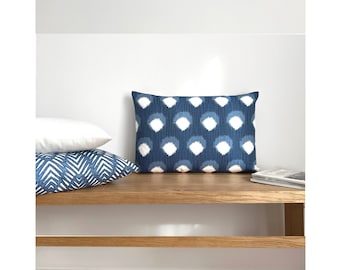 1 cushion cover CASA blue white patterned Scandinavian country house terrace cushion cover cushion sofa cushion decorative cushion maritime cotton linen