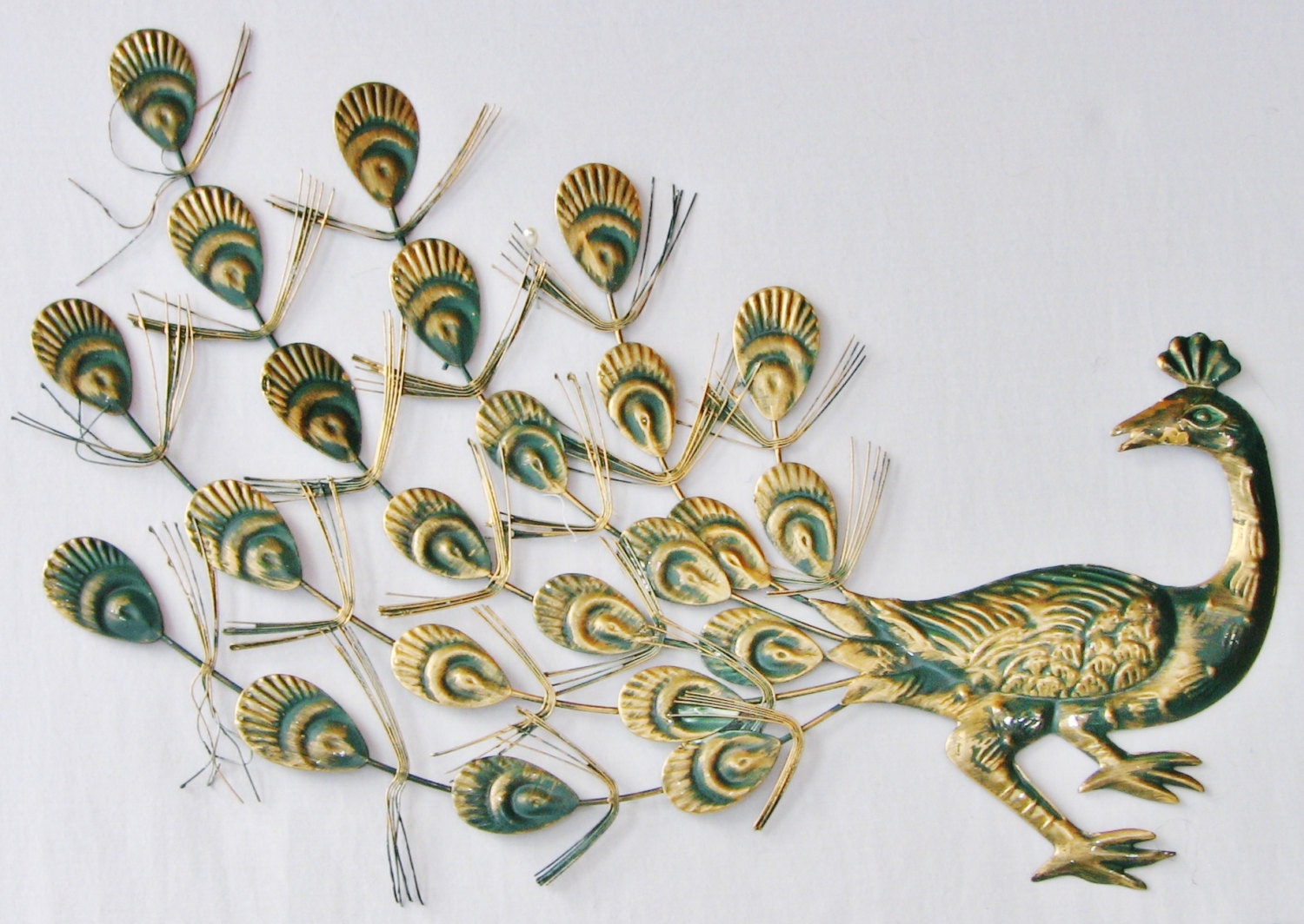 Mid Century Modern Peacock Wall Art Metal Peacock Pair Mid Etsy