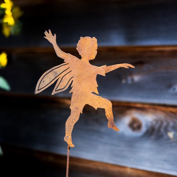 Skipping Fairy Stake | Fairy Garden | Garden Stake | Pixie Art | Faerie Garden | Metal Silhouette | Garden Gift | Indoor Garden Art | S910