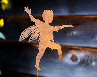 Skipping Fairy Stake | Fairy Garden | Garden Stake | Pixie Art | Faerie Garden | Metal Silhouette | Garden Gift | Indoor Garden Art | S910