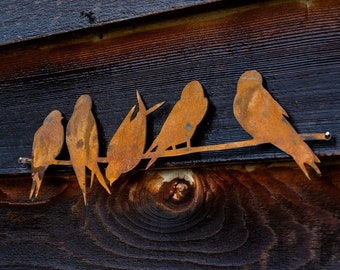 Birds on Wire Wall Art | Metal Wall Art | Wild Bird Art | Bird Lovers Gift | Metal Yard Art | Rustic Wall Decor | Front Door Decor | W116