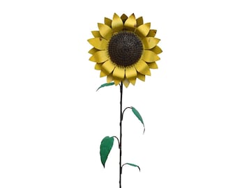 Sunflower Stake Small | Rusted Metal Yard Art | Garden Gifts | Metal Garden Art | Garden Bed Decor | Bird Art | Garden Decor | Garden Stake