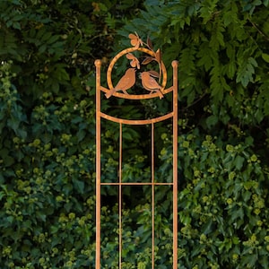 Singing Birds Garden Trellis Rusted Yard Art Garden Gifts TR322 image 1