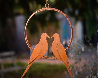 Love Doves Wreath | Rustic Wedding Decor | Wild Bird Art | Metal Bird Art | Bird Gift for Mom | Bird Gift for Men | Metal Wall Art | R208