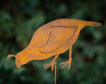 Metal Female Quail Garden Stake | Quail Bird Silhouette | Southwest Home Decor | Rusted Metal Yard Art | Garden Gifts | S903