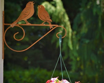 Love Birds Planter Hanger | Plant Holder For Wall | Plant Holder Hanging | Plant Holder Indoor | Wild Bird Art | Gardener Gift | Rusy | H261