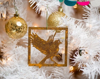 Flying Bluebird Tile Ornament | Rustic Christmas Ornament | Window Decoration | T304