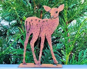 Fawn Pop Up Pedestal | Fawn Art | Deer Art | Deer Decor | Metal Cabin Decor | Woodland Baby Animals | Mantle Decoration | Home Decor POP204