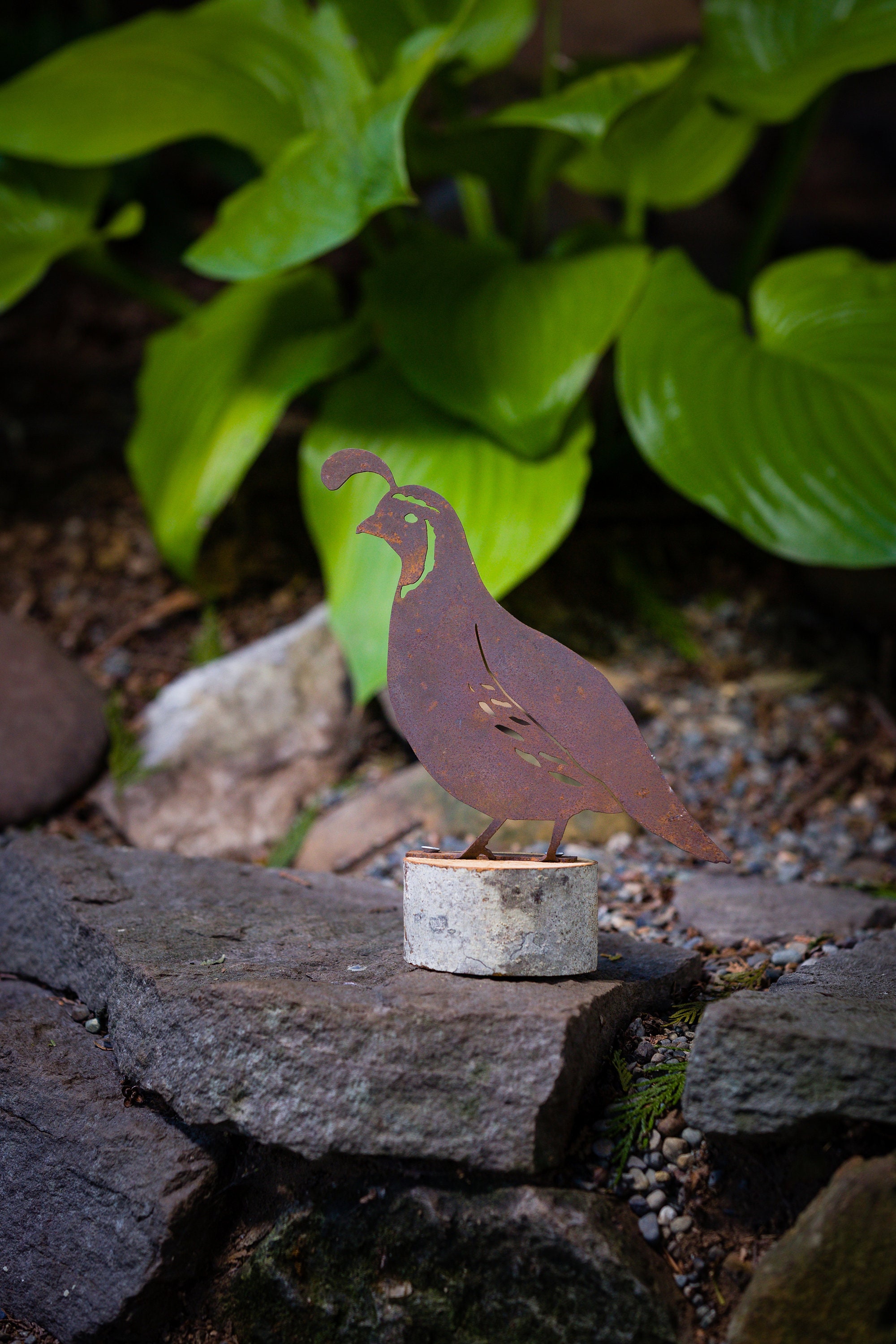 Metal Quail Garden Art Metal Quail Silhouette Rusted Metal Yard Art