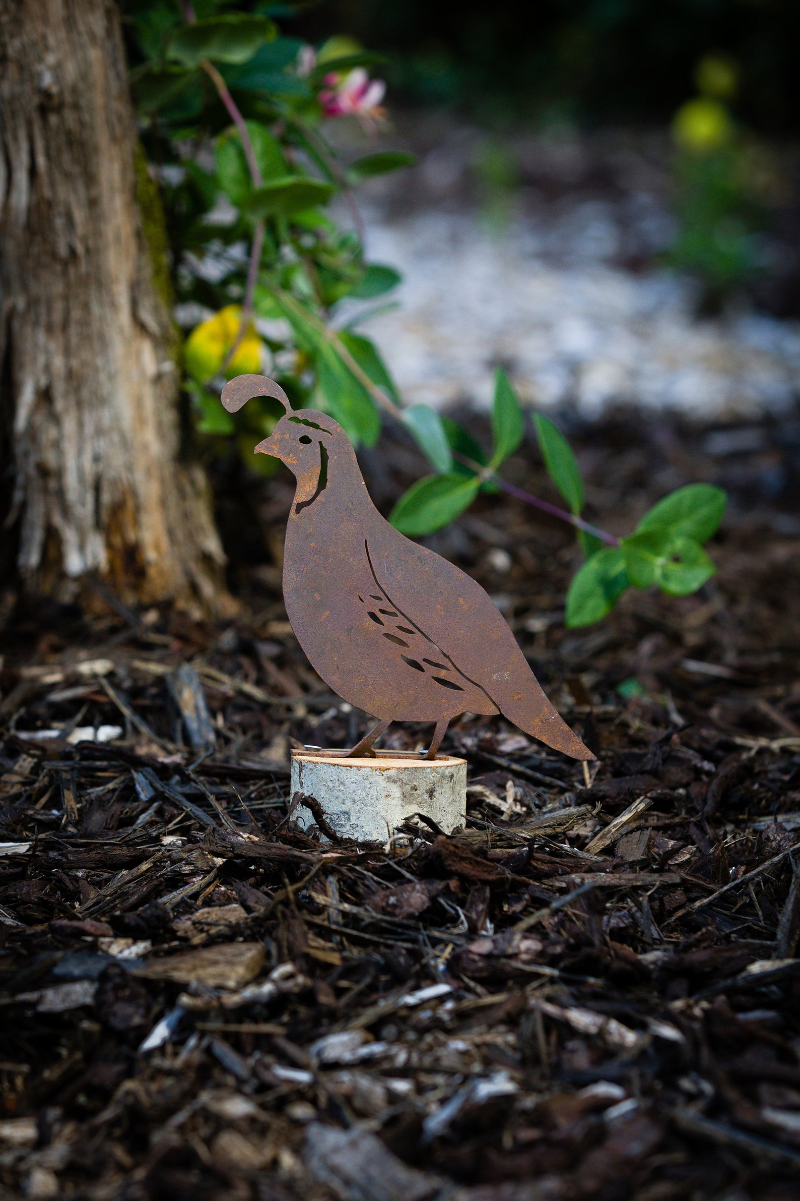 Metal Quail Garden Art Metal Quail Silhouette Rusted Metal Etsy