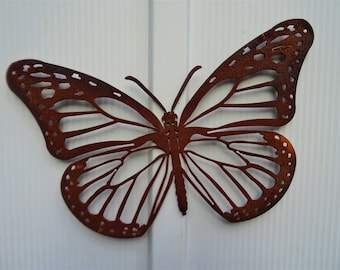 Medium Rusted Monarch Butterfly | Rustic Garden Decor| Mothers Day Gift | Whimsical Wall Art | Butterfly Art | Industrial Minimalist | M311M