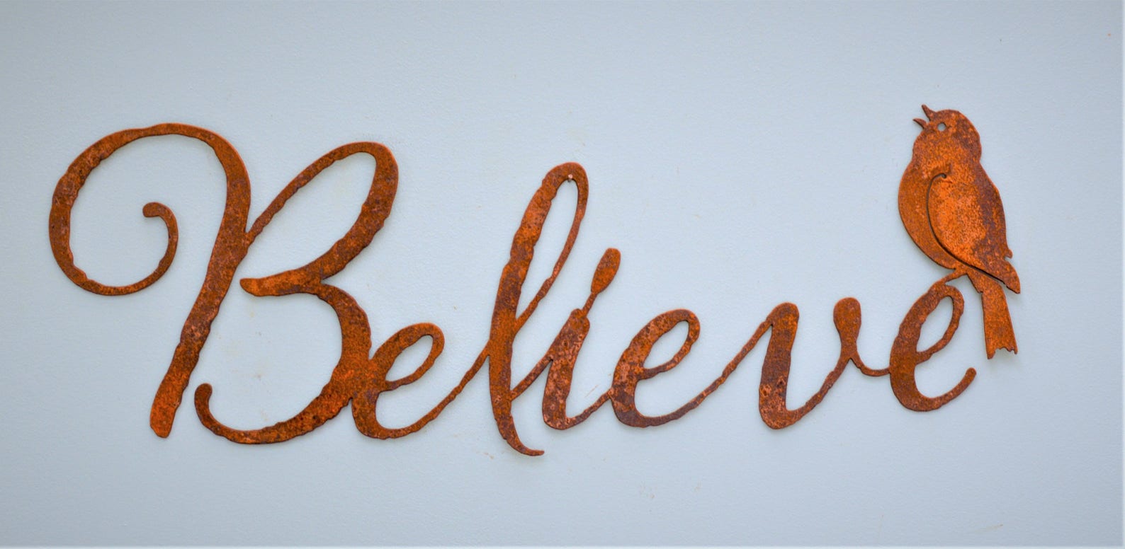 Believe Metal Wall Art Believe Word Sign Metal Typography Etsy