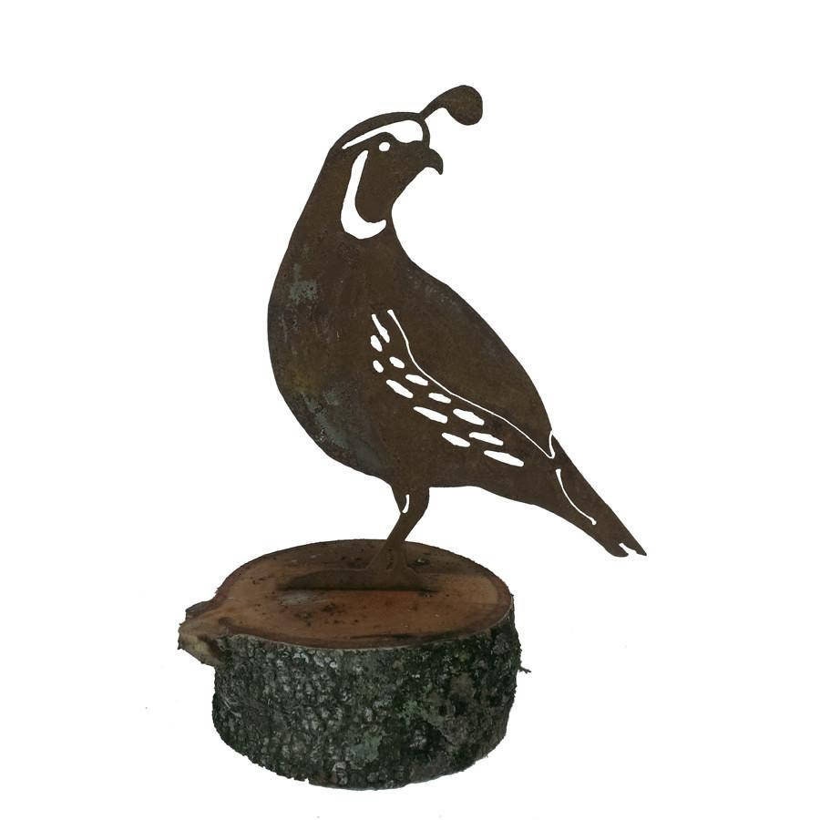 California Male Quail Looking Back Metal Garden Art Metal Etsy